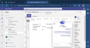 ITSM360 Ticket App in Teams with Chat