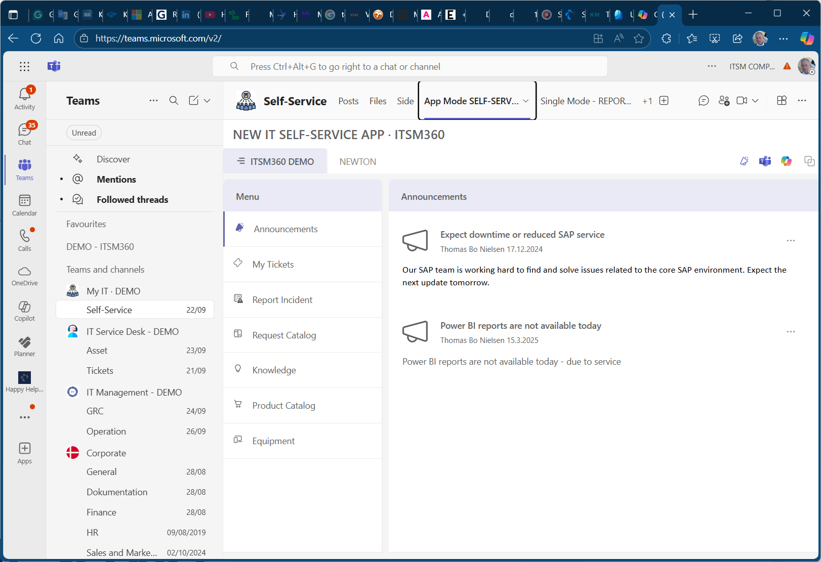 IT Selfservice in Microsoft Teams IT Selfservice in Microsoft Teams
